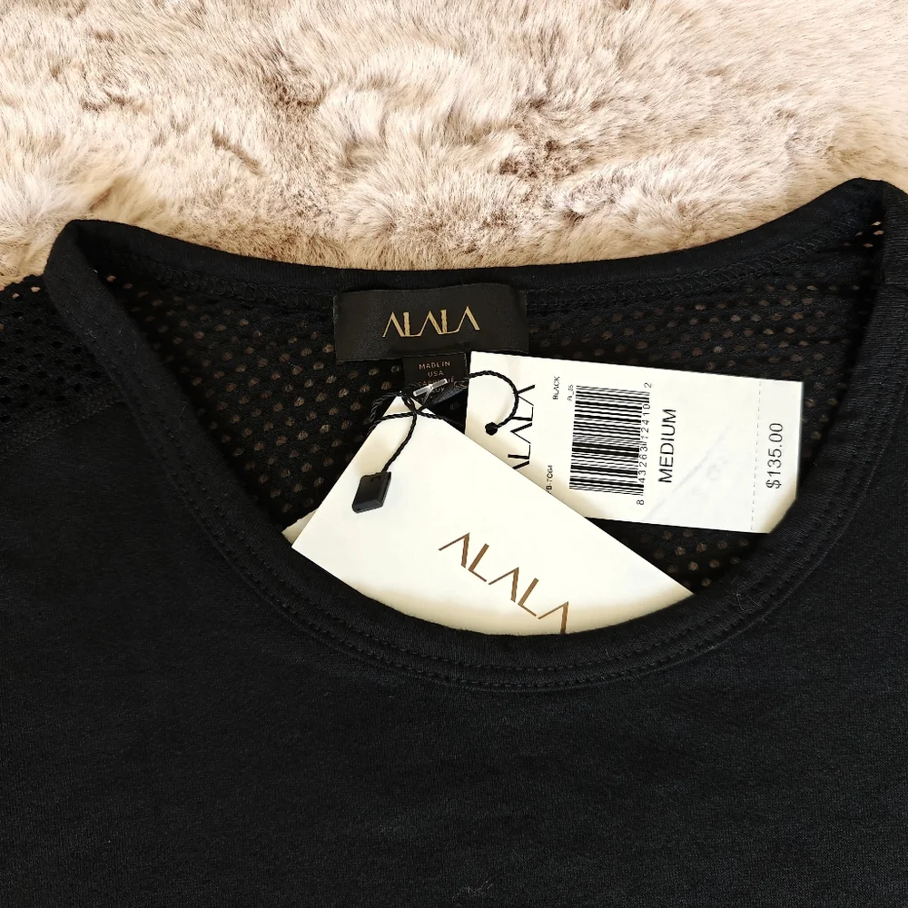 Alala Heron Sweatshirt Black Mesh Long Sleeve Top Women’s Size M / Medium